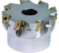 Fraise d'angle 40 mm nickelée avec refroidissement interne, 6 dents, APKT-10