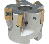 Fraise d'angle 63 mm nickelée avec refroidissement interne, 6 lames, APKT-16