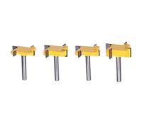 Fraise de surfaçage à tige 1/4, 4 cannelures, aplatissement de dalle, fraise CNC pour projets de menuiserie, en acier au carbone 45#, comprend 4 embouts