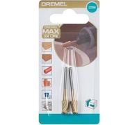 Fraise Dremel Max 117, Acier Rapide, ø 6,4mm, Bout Rond, Revêtement Nitrure de Titane, Lot de 2
