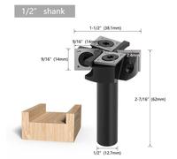 Fraise droite pour machine de défonceuse - Fraise pour plateau de coupe CNC - 4 tranchants - Arbre de 12,7 mm - Diamètre de 38,1 mm - Longueur de 62 mm - Modèle 12.7×38.1×62L×4T