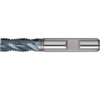 Fraise droite selon la norme DIN 844, type NR, diamètre de 25 mm, longueur de coupe de 63 mm, en acier rapide HSS-Co5, revêtement TiCN, système Weldon