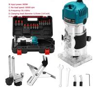 Fraise électrique de chant - Modèle F - 800 W - 6 vitesses - 30 000 tr/min - Avec foret - Pour le travail du bois
