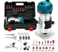 Fraise électrique - Fraiseuse de table 800 W - 30 000 tr/min - Arbre de 6,35 mm - Coffret de 15 fraises - Fraiseuse d'extrémité compacte - Pour travaux sur bois
