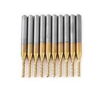 Fraise en bout 10Pcs 1.5mm 1/8 `` tige Fraise en carbure Fraise en bout de gravure Bits de fraisage enduit de tungstène Fraise en bout Outil rotatif pour moule PCB Fibre de plastique Fibre de carbone