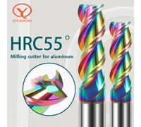 Fraise en carbure à 3 cannelures, fraise en bout de tungstène, dents de revêtement DLC, outil de fraisage en aluminium, mèche de routeur pour siège clé