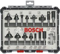 Fraise Mixte, Queue 6 mm, Coffret 15 pièces, Carbure, BOSCH PROFESSIONAL 2607017471