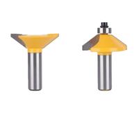 Fraise pour chanfreiner les bords, Jeu d'embouts de routeur for montants et rails à chanfrein, 2 pièces, tailles en carbure 8-12.7mm(12.7mm)