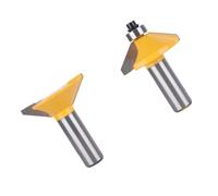 Fraise pour chanfreiner les bords, Jeu d'embouts de routeur for montants et rails à chanfrein, 2 pièces, tailles en carbure 8-12.7mm(12mm)