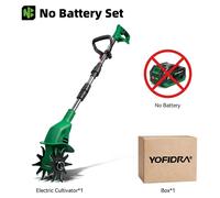 Fraise rotative électrique et cultivateur - Fraise rotative de jardin à double lame - Appareil sans fil 21V - 800 tr/min - Pour le travail du sol en jardin - Sans batterie