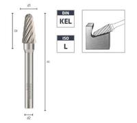 Fraise Rotative HM Tige Cylindrique Forme Bout Arrondi - Inox D. 12 x Lt. 70 x Lu. 25 x Q. 6 mm - Diamwood