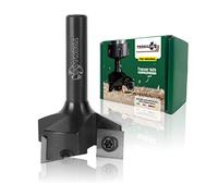 Fraiser Tornado - fraise à surfacer bois 35 mm, queue 8 mm, avec 3 plaquettes en carbure 10,5 mm - pour raboter, bords et rainures - pour défonceuse et CNC
