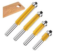 Fraises À Affleurer Pour Bois Set de 4 Fraises en Carbure de 8mm | Finition À Fleur Pour Stratifié Acrylique Bois Métal Découpe De Bord Et Gabarit Bricolage Menuiserie Kit De Fraises En