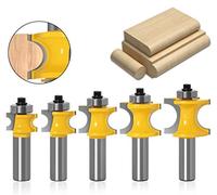 Fraises à Moulurer, APlus Tige de 1/2'' Edge Beading Bit, Half Round Bearing Bullnose Router Bit Set
