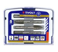 Tivoly Coffret 5 fraises limes rotatives en carbure Ø 8 mm denture normale queue Ø 6 mm