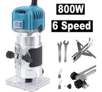 Fraiseuse à bois - Fraiseuse électrique à chantourner/défonceuse - 800 W - 30 000 tr/min - À guidage manuel - CA - Prise UE - Marron