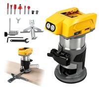 Fraiseuse à bois sans fil, 800 W, sans balais, 5 vitesses, 1/4 de pouce