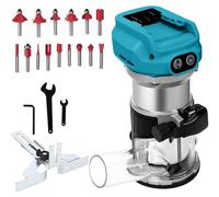 Fraiseuse à bois sans fil de 800 W, 6 vitesses, coffret de 15 pièces