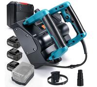 Fraiseuse à main sans fil, 1600W, sans balais, 3 batteries de 4,0Ah, plage de réglage de 0 à 4 mm, 6 vitesses, largeur de coupe de 120 mm + fraise latérale de 30 mm. Idéale pour le béton, le plâtre, l
