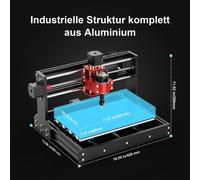 Fraiseuse CNC 3018 Pro - Machine de gravure - Carte mère mise à jour - Pince de serrage métallique pour broche - Contrôle GRBL - Interrupteur d'arrêt d'urgence - Pour bois et acrylique