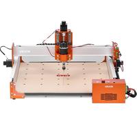 Fraiseuse CNC, broche 100 W, fraiseuse à graver le bois à 3 axes, avec zone de travail de 400 x 400 x 95 mm, rail linéaire, structure en alliage d'aluminium, pour la sculpture et la découpe du bois, d