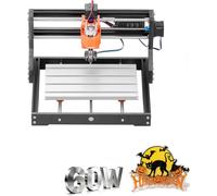 Fraiseuse CNC SucceBuy 3018, broche de 60 W, machine à graver à 3 axes, zone de travail de 300 x 180 x 40 mm, châssis en alliage d'aluminium, pour la découpe