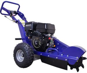Fraiseuse de souches à essence T-Mech 15 ch - Fraiseuse de souches d'arbres, fraiseuse de racines, fraiseuse de jardin, fraiseuse de souches - Moteur 4 temps bleu, roues pneumatiques en acier, poignée