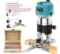 Fraiseuse électrique - Modèle F - 800 W - 30 000 tr/min - Mandrin de 0,635 cm - Livrée avec un foret - Pour le travail du bois