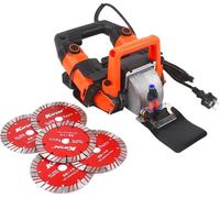 Fraiseuse murale électrique - Fraiseuse à rainurer - 5200 W - Moteur sans balais - Refroidissement par eau - Profondeur de coupe 0–45 mm - Largeur de coupe 0–72 mm - Pour le béton et la brique - Orang