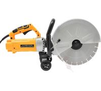 Fraiseuse murale/rainureuse électrique - Scie à béton/scie circulaire - Feuille Ø 350 mm - 4100 tr/min - 220 V - Prise EU - Avec roues - Jaune