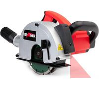 Fraiseuse pour murs avec laser, moteur puissant de 1700 watts avec 4000 tr/min, incluant 2 disques de coupe diamant de 150 mm, système d'aspiration des poussières, largeur de la rainure : 14-29 mm, pr