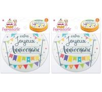 Framboiselle Disque Azyme Joyeux Anniversaire 30 g (Lot de 2)