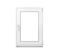 Framex Fenêtre Cave PVC 60x75 cm Blanc Oscillo-Battante DIN Droite Double | Double Vitrage 32 mm, Largeur x Hauteur: 600 x 750 mm, Sous-Sol, Garage, Abri de Jardin et Cellier