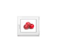Framex Fenêtre de cave, en plastique, blanc, verre dépoli Satinato, largeur x hauteur : 75 x 60 cm (750 x 600 mm) à 2 fois (32 mm) - Inclinaison rotative DIN droite (poignée gauche)