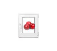 Framex Fenêtre de salle de bain Blanc Double Vitrage Verre dépoli 50 x 55 cm DIN Droite, Fenêtre de cave PVC Satinato 500 x 550 mm 32 mm Oscillo-battante (Poignée Gauche)