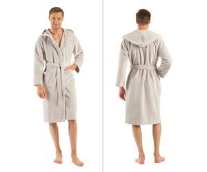 FRANÇAIS : PEIGNoir douillet, peignoir unie avec capuche en coton, peignoir de sauna en polaire, pour hommes et femmes, avec ceinture longue