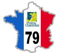 France 79 Poitou Charentes - 10x10cm - Sticker/Autocollant