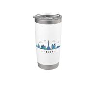 France Capitale Skyline Tour Eiffel Paris Gobelet isotherme en acier inoxydable double paroi
