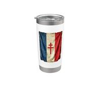 France Drapeau Française Paris Gobelet isotherme en acier inoxydable double paroi