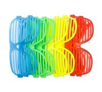 France Effect Jeu de 8 lunettes Store Fluo néon - Lunettes de fête fluorescentes en rouge, jaune, vert et bleu - idéales pour les fêtes et événements néon