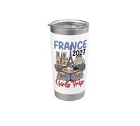France Girls Trip 2027 Tour Eiffel Paris Gobelet isotherme en acier inoxydable double paroi