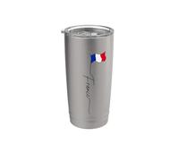 France, mât de drapeau français, france vintage Gobelet isotherme en acier inoxydable double paroi