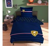 France Rugby Blason Parure De Lit Ffr X Cm % Coton Oeko-Tex Housse De Couette Personnes X Cm + Taies D'oreiller X Cm Imprim¿¿S R¿¿Versibles Bleu Marine