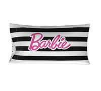 Franco Collectibles Barbie Movie Housse de Coussin en Satin Soyeux pour Cheveux et Peau Noir et Blanc 50,8 x 91,4 cm