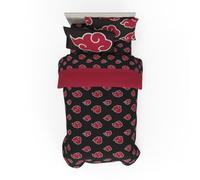 Franco Collectibles Naruto Anime Akatsuki Parure de lit 5 pièces Super Douce avec Couette réversible, Drap-Housse, Drap Plat et taies d’Oreiller, lit Simple (Produit sous Licence Officielle)