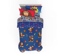 Franco Collectibles Nintendo Donkey Kong Gaming Parure de lit 5 pièces Super Douce avec Couette réversible, Drap-Housse, Drap Plat et taies d’Oreiller, lit Simple (Produit sous Licence Officielle)