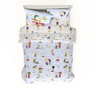 Franco Collectibles Peanuts Parure de lit 7 pièces Super Douce avec Couvre-Oreiller, Grand lit, (Produit sous Licence Officielle)