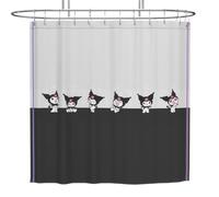 Franco Collectibles Sanrio Kuromi Rideau de Douche en Microfibre 183 x 183 cm Produit sous Licence Officielle