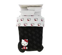 Franco Hello Kitty Bedding Couette réversible en Microfibre Super Douce pour lit jumeau (Produit sous Licence Officielle)