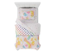 Franco Parure de lit 5 pièces en Microfibre pour lit Simple Motif oursons Jaunes